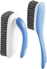 [Generic] Laundry Stain Brush - 2X Shoe Scrubbing Brush | Bathroom Cleaning Brush with Handle, Portable Shoe Cleaner Brush with Ergonomic Grip, Multi-Purpose Household Cleaner Brush for Fabric