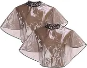 IEFIEL 2Pcs Hair Cutting Cape Waterproof Reusable for Adults Kids Barber Salon Styling Perm Dye Full Body Cover Adjustable Hook and Loop Fastener Hairdressing Accessories Black One Size