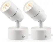 2-Pack Warm White LED Uplights with Foot Switch and 5.9 FT Cord