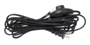B&P Lamp® Black Rayon Covered Parallel Cord Set with Foot Switch, SPT-1