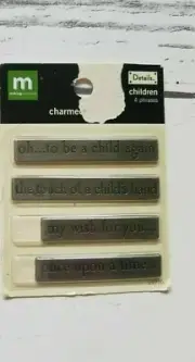 NEW 4 Making Memories Charmed Phrase Plates "Children" Pewter Finish quotes