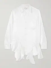 [Comme des Garçons Comme des Garçons] Comme des Garçons Comme des Garçons - Ruffled Satin-twill Shirt - White - 1 1 White
