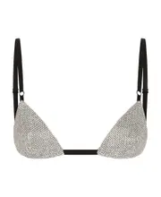 Dolce Gabbana Embellished Spaghetti Strap Triangle Bra IT1 Gray