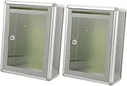 SHINEOFI 2Pcs Transparent Wall Mount Mailbox with Lock Metal Letter Box for Home and Office Secure Suggestion Box Wall Mailbox with Clear Design
