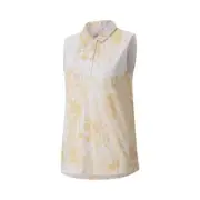 "NEW" PUMA WOMEN'S CLOUDSPUN CONCRETE SL GOLF POLO CARAMEL CREAM SIZE L #532101