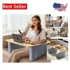 Lightweight Ergonomic TV Tray with Side Pockets for Convenient Eating & Working