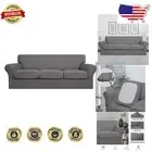 Elastic 4-Piece Couch Cover for 3 Cushion Sofas - Machine Washable & Waterproof