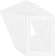 A4 Picture Mounts for Frames, 10 Pcs Photo Frame Mounts White Picture Frame Inserts Mount for 7.5 x 5.5 Inch Image Artworks Paintings