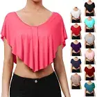 NE PEOPLE Women's Solid Stretch Loose Fit Cut Kimono Crop Top [NEWT302]