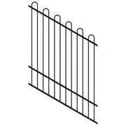 ProtectorAl 0350-1200W x 1500H Satin Black Loop Top Pool Fence Panel Raked 16-30º