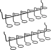 6 pcs Pegboard Screwdriver Holder peg Board Organizer Accessories pegboard Shelf Hooks Tool pegboard Hooks Black Shelves Black Hooks Metal peg Board Multi-Ring Tool Holders Grid