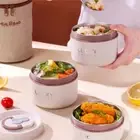 Thermal Lunch Box Double Layer Food Container Stainless Steel Soup Bowl
