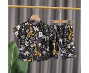 Boys shirt suit children's clothing summer children's cartoon short-sleeved T-shirt shorts two-piece suit