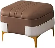 Footstool with Storage for Couch and Entryway, Brown, as described