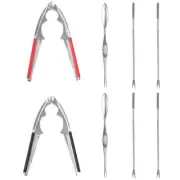 2 Pack Nut Crackers w/ 6 Pcs Picks Seafood Cracker Walnut Opener Tool