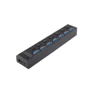 7 Ports Usb 3.0 Hub Super Speed 5Gbps Plug And Play Support 1Tb(Black)