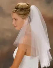 AU Women Bride Hen's Night Head Hair Raw Edge Tulle Wedding Veil WITH Metal COMB