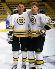 John Blum And Lyndon Byers Of The Boston Bruins 1980 Old Ice Hockey PHOTO