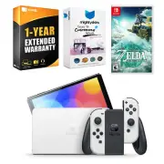 Nintendo Switch White OLED Console + Legend of Zelda Tears of the Kingdom Bundle