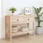Wood Console Table Entry Hallway Side Table Display Desk w/Storage 2 Drawer BP