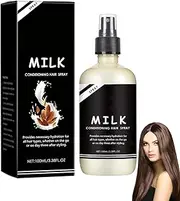 Milk Conditioning Hair Spray, Milk Conditioning Hair Primer Smooth Hair Care, Nourishing and Smoothing, Leave in Conditioner Spray for Dry and Damaged Hairs, Frizzy Controlling, Natural Shiny (1pcs)