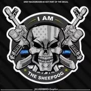 Thin blue line hard hat sticker police blue lives officer America vinyl sheepdog