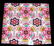 GORGEOUS 3Pc C HOME Medallion Tulips Plush Velour Bath Towel Set NEW Multi Color