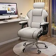SJZNOI Computer Chair with Footrest and Lumbar Support, Height Adjustable Gaming Chair with 360°-Swivel Seat and Headrest for Office or Gaming