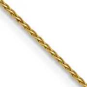 14K Yellow Gold 14 Inch .8mm Diamond-Cut Parisian Wheat With Lobster Clasp Chain