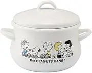 Hooro SNJ-2304 Snoopy Enameled Double Handed Pot, 6.3 inches (16 cm), Gas Compatible, Induction Compatible, Made in Japan