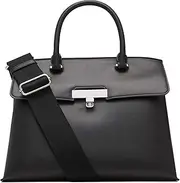 Calvin Klein Women's Becky Turn Lock Satchel – 2 in 1, Vegan Leather, 3 Pockets, One Size