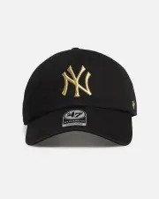 [47 Brand] 47 Brand New York Yankees 'Metallic' 47 Clean Up Strapback Black/gold - Size ONE ONE Black/Gold