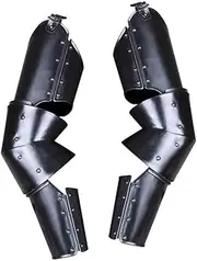 Blackened Markward Full Arm Guards Crusader Armour LARP Battle Costume, Black, Adult