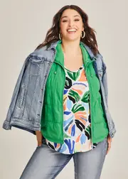 [Virtuelle] Taking Shape The Best Fit Denim Jacket Size 20 in Light Blue Denim - Plus Size Women's Coats & Jackets Light Blue Denim