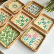 3pcs Vine Woven Fruit Tray Nordic Style Tea Tray Ring Necklace Bracelet