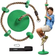 LAEGENDARY Climbing Rope Tree Swing with Platforms and Disc Swings Seat - Pla...