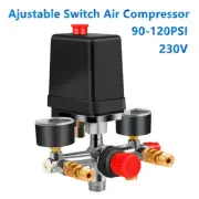 90-120PSI Air Compressor Pressure Switch Manifold Regulator Gauges✍◉