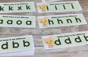 Kitty - Learning Centers-Which lowercase Letter is Different- 26 Laminated cards