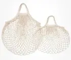 IKEA Kungsfors Mesh tote bags 2pk 1 Small, 1 Medium Natural wall hanging storage