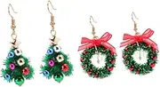 NOLITOY Christmas Earrings - Xmas Tree Ear Pendants, Green Ornaments for Women, Hand Decor Accessories, Miss Chic Plastic