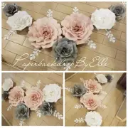 "Handmade" Beautiful Paper flower backdrop wall decor!! BY ELLE