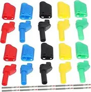 FIXOSHEE 10Pcs Banana Plugs for Speaker Wire Insulated Testing Connectors Compatible with Receivers Amplifiers and Surround Sound Systems and Secure Connection