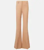 [Stella McCartney] Stella McCartney Low-rise striped wool flared pants AU 4 beige