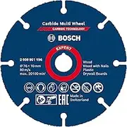 Bosch 1x Expert Carbide Multi Wheel Cutting Disc for Mini Angle Grinders (for Hardwood, Wood with Nails, Ø 76 mm, Professional Accessory Mini Angle Grinder)