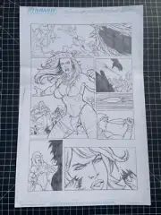 PUBLISHED ADRIANO BATISTA DYNAMITE JUNGLE GIRL #3, PG 5 PENCILS GOOD GIRL POSE
