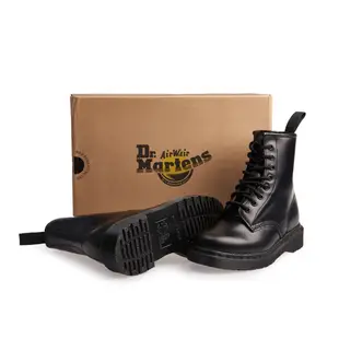 Dr.Martens 馬汀 1460 MONO SMOOT 硬皮平底8孔綁帶短筒靴 真皮馬丁 黑 男女14353001