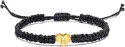 [LeoLeoyy] Love Heart Initial Letter Bracelet Charm Custom Name Alphabet Love Heart Rope Bracelets for Women Men Birthday Gift