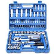 108 PCS Socket Ratchet Wrench Set 1/2" 1/4" Drive Screwdriver Screw Driver Bit 6PT