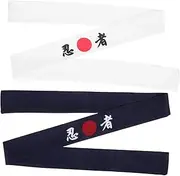 [SHERCHPRY] 2sets Cotton Japanese Chef Headband Karate Sushi Bandana for Sports 2pcs*2