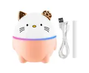 Cute Pet Humidifier Fine Mist Moisturizing Lighting Desktop Humidifier For Bedroom Office 230Ml Cat